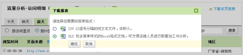 CNZZ訪問(wèn)明細(xì)統(tǒng)計(jì)-下載報(bào)表