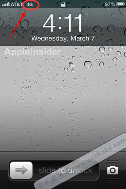 3G網(wǎng)絡(luò)iPhone4S顯示4G標志